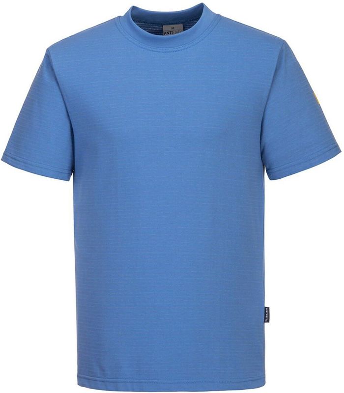 Portwest - Antistatisch ESD T-Shirt - Hamilton Blauw - 96% Katoen, 4% Koolstofvezel