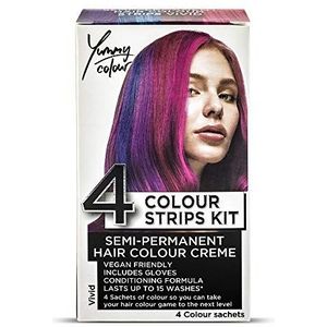 Stargazer Products Semi-permanente haarkleurmiddel-strip-kit in 4 tinten ""Yummy Colour"" - levendig, 40 ml