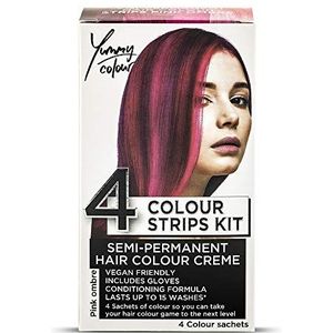 Stargazer Products Semi-permanente haarkleurmiddel-strip-kit in 4 tinten ""Yummy Colour"" - roze ombre, 40 ml