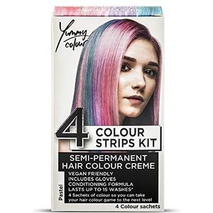 Stargazer Products Semi-permanente haarverf-stripset in 4 tinten ""Yummy Colour"" - pastel, 40 ml