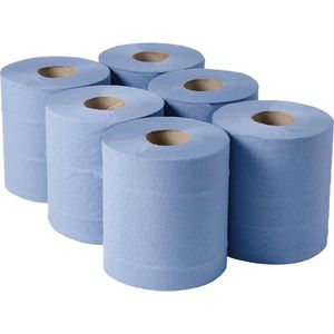 Jantex centrefeed handdoekrollen blauw 6 rollen