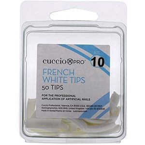 Cuccio Franse Manicure 50-delige witte tips, maat 10