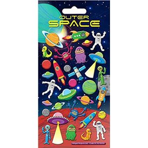 Paper Projects Outer Space Chunky Herbruikbare Craft Stickers | Perfect voor ambachtelijke activiteiten voor kinderen en volwassenen |Zwart, 19,5 cm x 9,5 cm