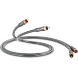 QED Performance Audio 40i Stereo 2 Phono TO 2 Phono Jack-kabel met QED Solid Complementary Conductor™-technologie en Anamate™ RCA-stekkers (1 m)