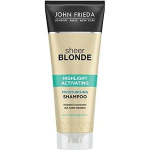 John Frieda Sheer Blonde Highlight Activating Moisturising Shampoo met avocado-olie voor blond haar, 250 ml