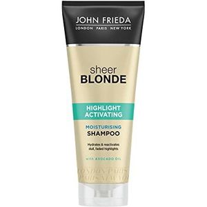 John Frieda Sheer Blonde Highlight Activating Moisturising Shampoo met Avocado-olie voor blond haar, 250 ml