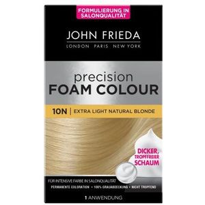 John Frieda Precision Foam Colour, zeer helder blond, permanente kleuring in schuimvorm, perfecte gelijkmatige afdekking, voor 1 toepassing, geel, 1 stuk (1 stuk)