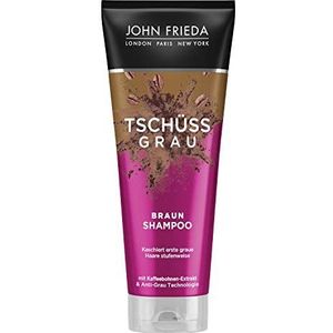 John Frieda Grijze shampoo – inhoud: 250 ml – voor bruin haar – verbergt de eerste grijze haren trapsgewijs – voor een natuurlijk getint brunet