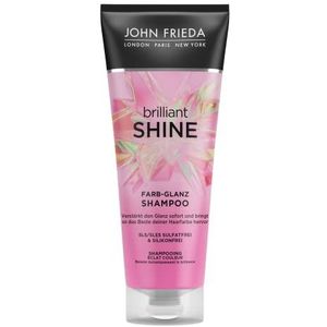 John Frieda Brilliant Shine kleurglans shampoo - inhoud: 250ml - SLS en SLES sulfaatvrij - siliconenvrij - versterkt de glans