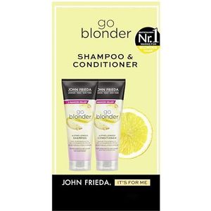 John Frieda Go Blonder Set Shampoo, 250 ml & Conditioner, 250 ml - Haartype: Blond, Gebleekt - Maakt geleidelijk lichter