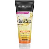 John Frieda Diepe verzorging + reparatieshampoo, inhoud 250 ml, diepwerkende reiniging en reparatie, voor beschadigd, extreem beschadigd haar