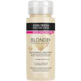 John Frieda BLONDE+ Repair System Pre-Shampoo Treatment – Contenu : 100 ml – Avec Bond Building Plex – Pour les blonds abîmés par éclaircissement – Protège les cheveux
