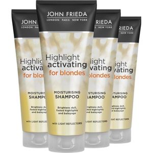 4x John Frieda Sheer Blonde Highlight Activating Brightening Shampoo 250 ml