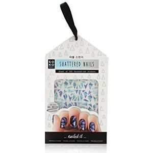 Shattered Nails Sheet 120 Faceted Nail Sticker & Nail Tweez