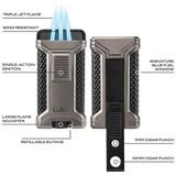 Colibri - Ascari - Aansteker - Zwart-Groen - Triple-Jet Flame