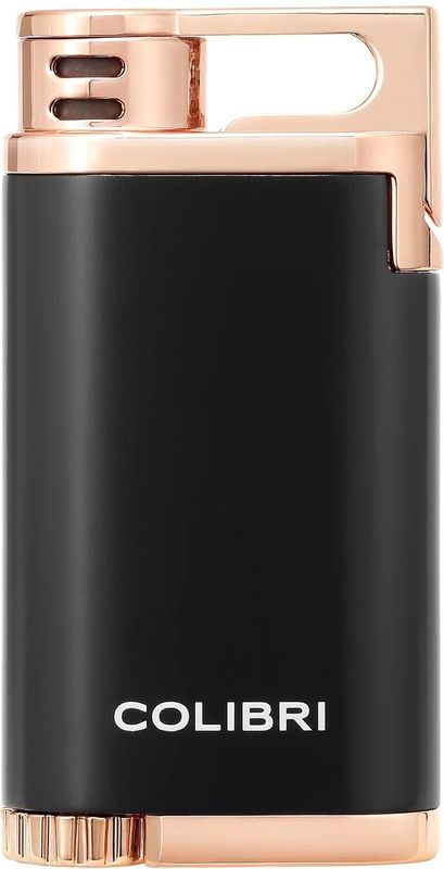 Colibri - Belmont - Aansteker - Zwart-Roségoud - Single Jetflame, Windbestendig, Hervulbaar