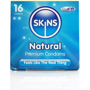 SKINS - Préservatifs Naturels - Latex - Extra Lubrifiants - Boîte van 16
