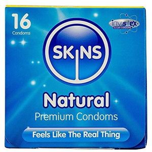 Skins Natuurlijke condooms, transparant, 16 stuks