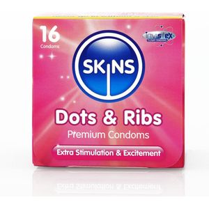Skins - Dots & Ribs - Condooms - Vanilla - 16 Stuks