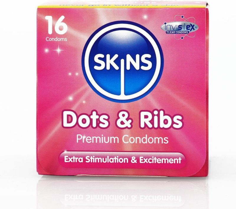 Skins - Dots & Ribs - Condooms - Vanilla - 16 Stuks