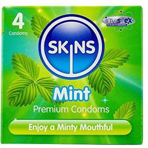 Skins Mint gearomatiseerde Premium Condooms â€“ 4 Pack