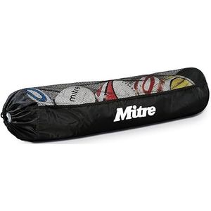 Mitre's Buisvormige voetbaltas voor 5 opgeblazen ballen van maat 5, perfect voor voetbalteams en scholen, voetballen zijn niet inbegrepen