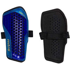 Mitre Aircell Carbon Slip Voetbal Shin Pads, Blauw/Cyan/Geel, X-Large