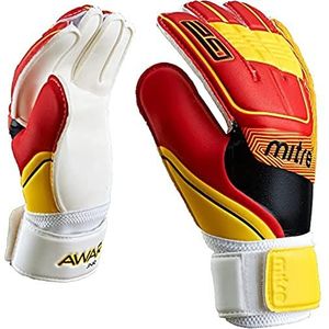 Mitre Awara Junior keepershandschoenen, wit/rood/geel, maat 4