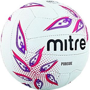 Mitre Streven Professional Match Netball - Wit/Magenta/Paars, Maat 5