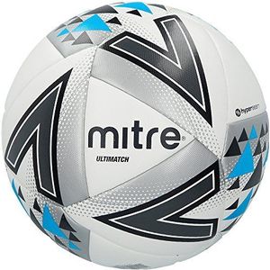 Mitre Ultimatch Plus Max Match Voetbal maat 5 (wit/zilver/blauw)