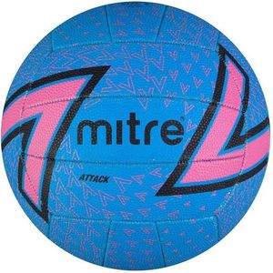 Mitre Attack trainings-netbal, maat 4, blauw / roze / zwart
