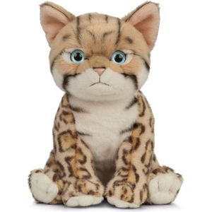 Pluche Bengaalse Kat/Poes Knuffel 16 cm - Katten/Poezen Artikelen - Huisdieren Knuffels