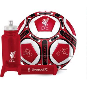 Liverpool FC - gift set - voetbal met handtekeningen - bidon - ballenpomp