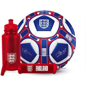 Engeland Nationaal Voetbalteam - gift set - voetbal met handtekeningen - bidon - ballenpomp