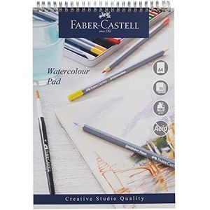 Faber-Castell Creative Studio Aquarelblok, A4, zuurvrij spiraalpapier, 190 g/m², 15 vellen voor aquarel, potloden en markers, kunst, handwerk, huis en school