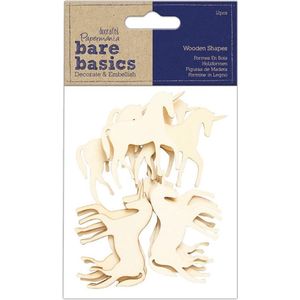 Papermania: Bare Basics Wooden Shapes Unicorn (12pcs) (PMA 174522)