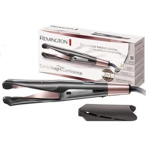 Remington Stijltang Curl & Straight Confidence (Haar krullen met Stijltang, Steilen En Krullen, 2-in-1-stijltang, 5 temperatuur-instellingen 150-230°C) S6606B (Amazon Exclusief)