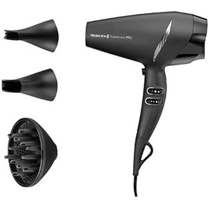 Remington Föhn Supercare PRO (2200 Watt 130km/u, AC Motor, Krachtig, Gezonde Temperatuur, Anti-pluis, incl. 2 Blaasmonden en Diffuser, Coolshot) Hair Dryer AC7250 (Amazon Exclusief)