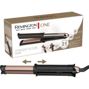 Remington - ONE Straight & Curl - Stijltang & Krultang - Zwart - 2 Stylingtools in 1