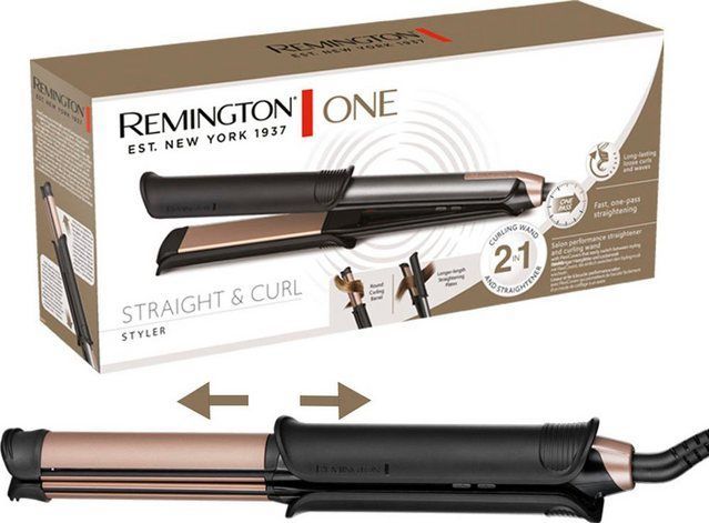 Remington - ONE Straight & Curl - Stijltang & Krultang - Zwart - 2 Stylingtools in 1