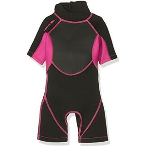 Trespass Scubadive, zwart/passion pink, 2/3, kort neopreenpak van 3 mm met 7 mm ritssluiting voor kinderen/meisjes, leeftijd 2-3, zwart