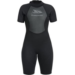 Trespass Scubadive, zwart, XXS, kort 3 mm neopreen wetsuit met 7mm rits voor vrouwen, XX-Small / 2X-Small / 2XS, zwart