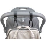 Dooky Buggy/Kinderwagen Haak klein 2 stuks - Zwart