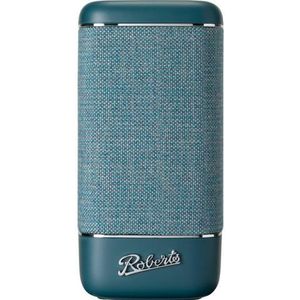 Roberts Beacon 325 Bluetooth-luidspreker, draagbaar, oplaadbaar, batterijduur 12 uur, twee passieve basradiatoren, vintage design, bluetooth, streaming, AUX-ingang, blauwgroen