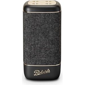 Roberts Beacon 335 Bluetooth-luidspreker, draagbaar, oplaadbaar, batterijduur 15 uur, twee passieve basradiatoren, equalizer, stereo-koppeling - zwart carbon