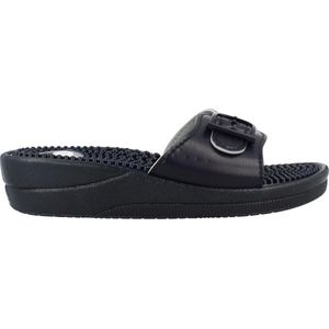 SCHOLL NEW MASSAGE PVC Womens Navy Blue FALSO Mules - Navy Blue