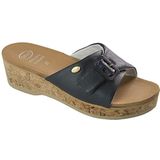 Scholl - Wappy - Slipper - Blauw - Leer - Klittenband Sluiting