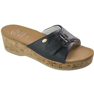 Scholl - Wappy - Slipper - Blauw - Leer - Klittenband Sluiting