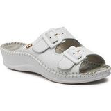 Scholl - Weekend - Slipper - Wit - Leer - Met Gesp Sluiting