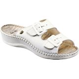 Scholl - Weekend - Slipper - Wit - Leer - Met Gesp Sluiting